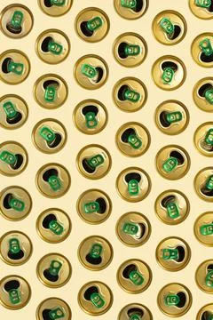 Abstract background with tin cans of summer drinks Stock Photos