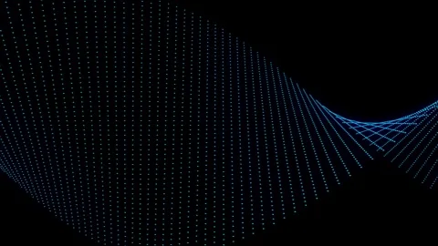 Abstract background of tiny glowing blue dots arranged in a grid pattern on.. 库存影片 334612192
