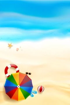 Abstract background top view of sand and sea beach starfish shell rock and um Stock Illustration