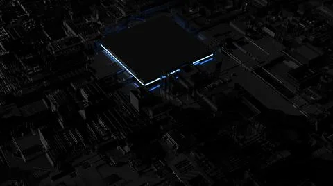 Abstract background on the topic of computer technology. 3d render Stock Photos