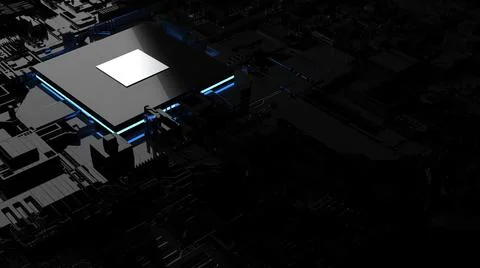 Abstract background on the topic of computer technology. 3d render Foto stock