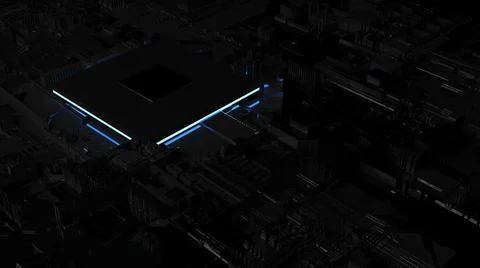 Abstract background on the topic of computer technology. 3d render Stock Photos