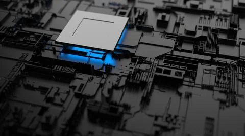 Abstract background on the topic of computer technology. 3d render 스톡 사진