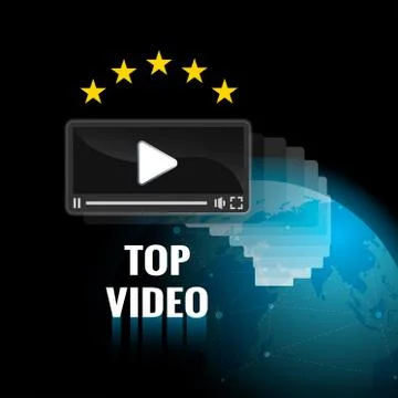 Abstract background on the topic of online video, the best video on the Inter Stock Illustration