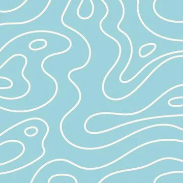 Abstract background with topographic lines in retro style on turquoise pastel Stock Illustration