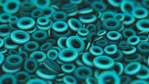 Abstract Background With Torus, 3D Rendering, Stretched Pixels Texture Stock Illustration