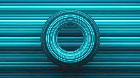 Abstract background with torus, 3D rendering, stretched pixels texture 库存照片