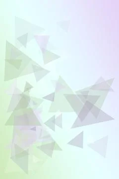 An abstract background of translucent pastel triangles floating across a ca.. Illustrazione stock