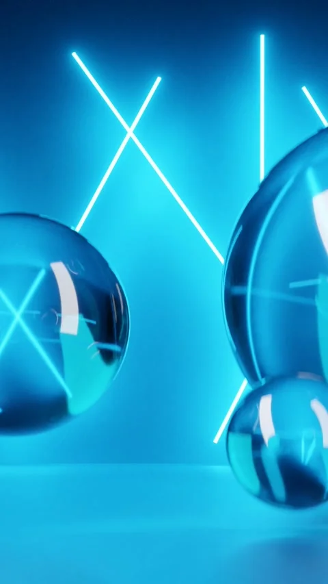 Abstract background with transparent balls falling down and bounce Stock Footage 260838787