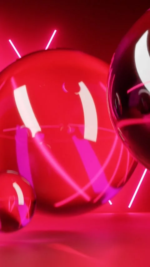 Abstract background with transparent balls falling down and bounce Stock Footage 260838795