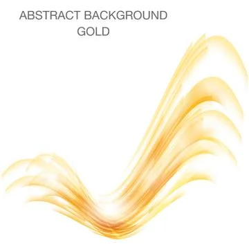 Abstract background with transparent gold waves Stock Illustration