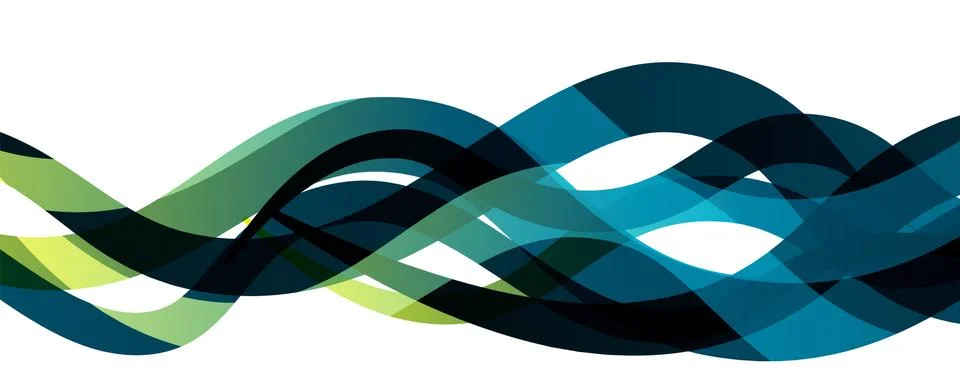 Abstract background - transparent overlapping wavy lines on white pattern Illustrazione stock