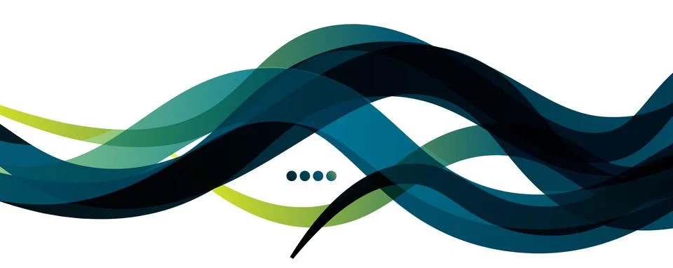Abstract background - transparent overlapping wavy lines on white pattern Illustrazione stock
