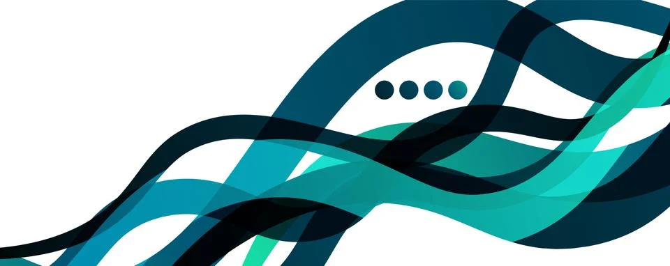 Abstract background - transparent overlapping wavy lines on white pattern Stock Illustration