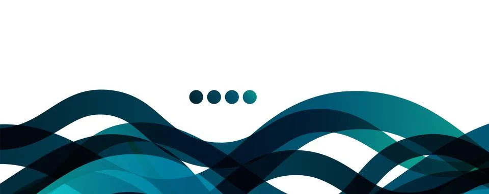 Abstract background - transparent overlapping wavy lines on white pattern Illustrazione stock
