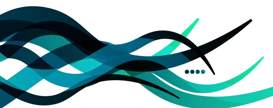 Abstract background - transparent overlapping wavy lines on white pattern Stock Illustration