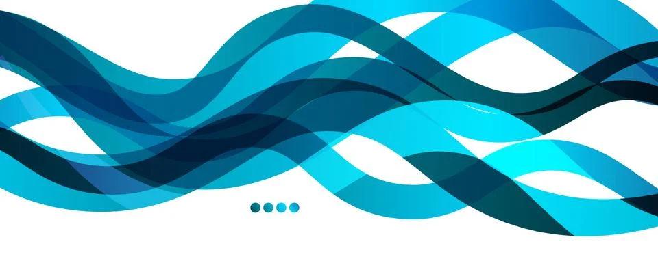 Abstract background - transparent overlapping wavy lines on white pattern Illustrazione stock