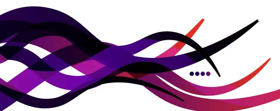 Abstract background - transparent overlapping wavy lines on white pattern Stockillustratie