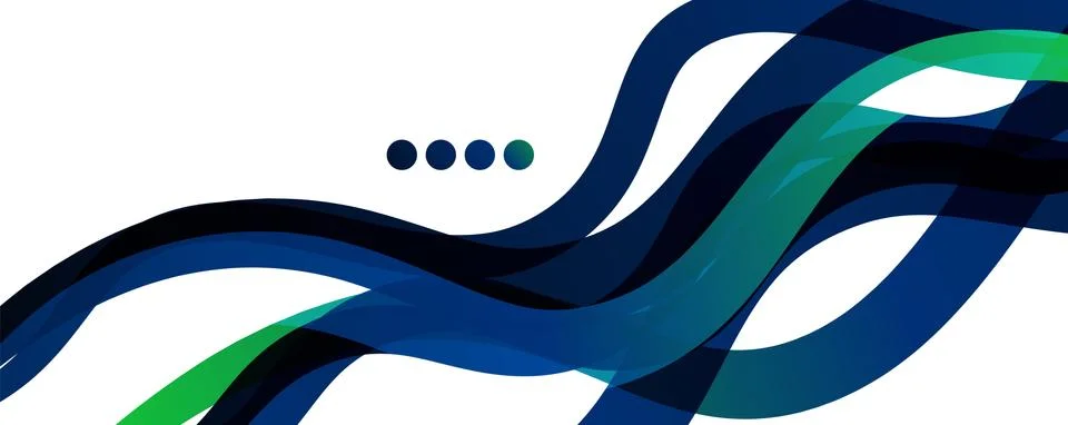 Abstract background - transparent overlapping wavy lines on white pattern Illustrazione stock