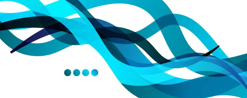 Abstract background - transparent overlapping wavy lines on white pattern Illustrazione stock