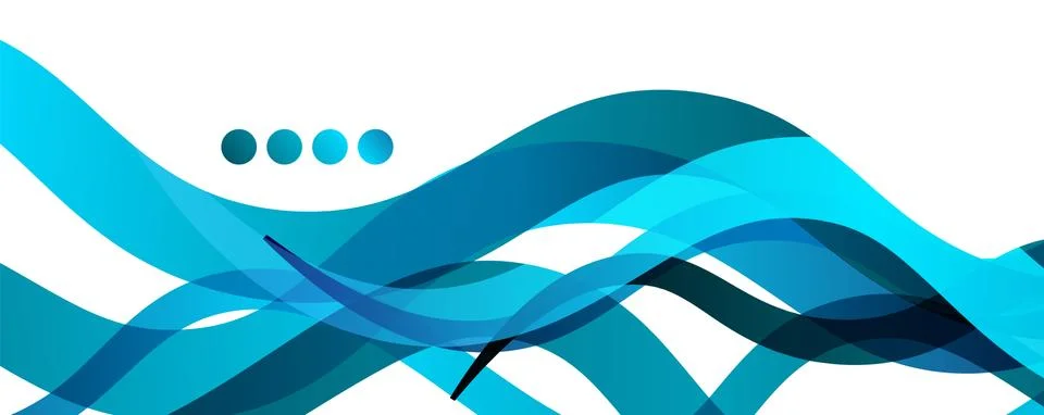 Abstract background - transparent overlapping wavy lines on white pattern Illustrazione stock