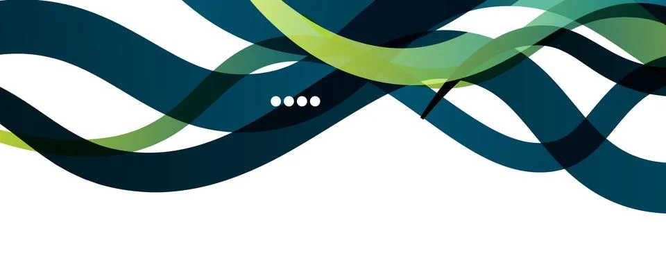 Abstract background - transparent overlapping wavy lines on white pattern Illustrazione stock