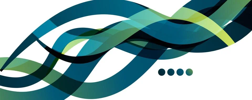 Abstract background - transparent overlapping wavy lines on white pattern Illustrazione stock