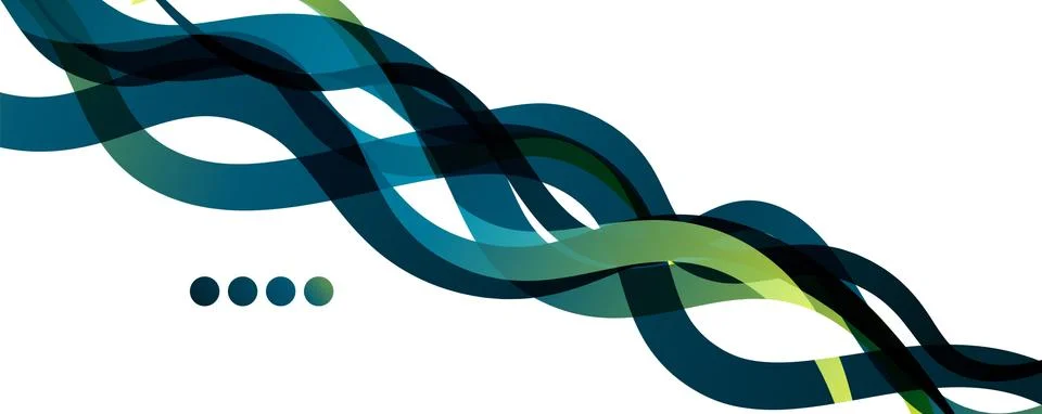 Abstract background - transparent overlapping wavy lines on white pattern Illustrazione stock