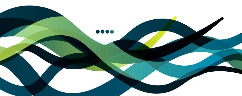 Abstract background - transparent overlapping wavy lines on white pattern Illustrazione stock