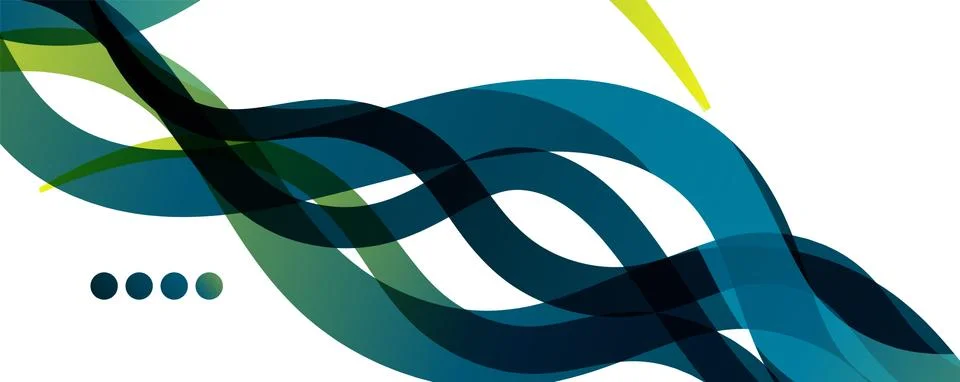 Abstract background - transparent overlapping wavy lines on white pattern Stockillustratie