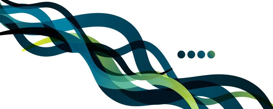 Abstract background - transparent overlapping wavy lines on white pattern Stock Illustration