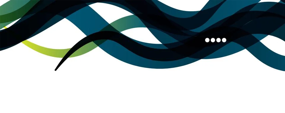 Abstract background - transparent overlapping wavy lines on white pattern Illustrazione stock