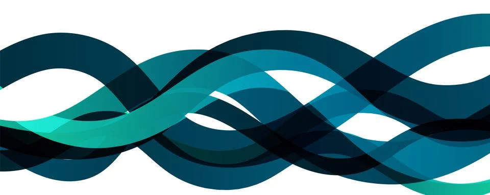 Abstract background - transparent overlapping wavy lines on white pattern Illustrazione stock