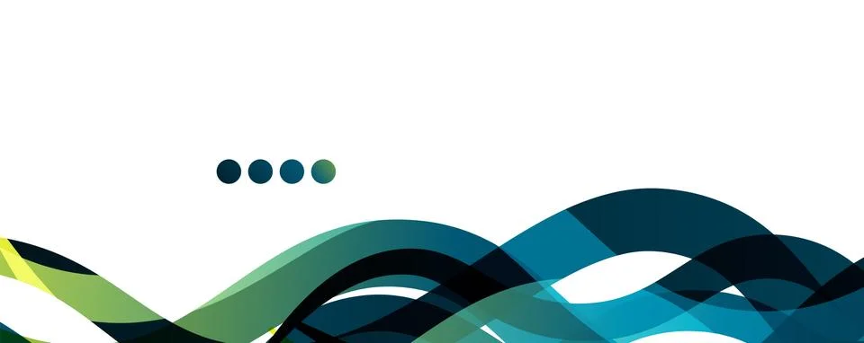 Abstract background - transparent overlapping wavy lines on white pattern Illustrazione stock