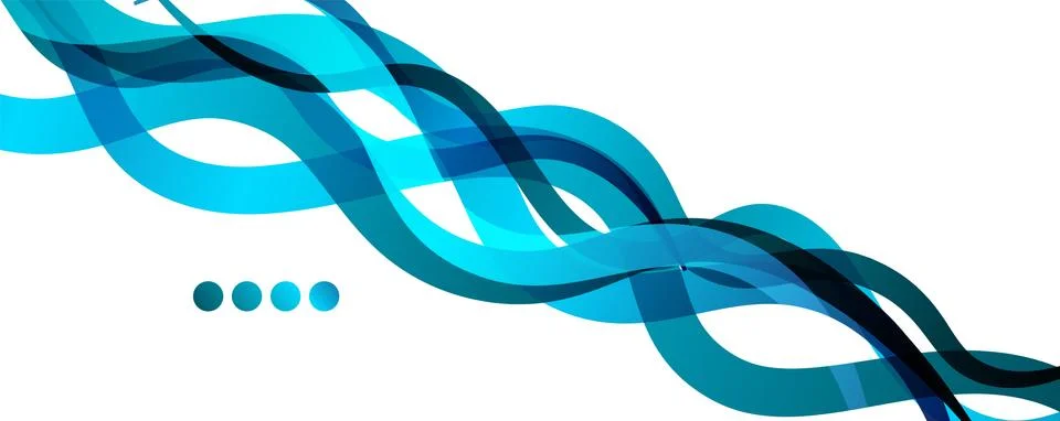 Abstract background - transparent overlapping wavy lines on white pattern Stock Illustration