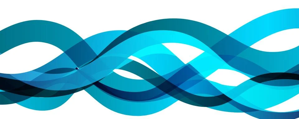 Abstract background - transparent overlapping wavy lines on white pattern Illustrazione stock