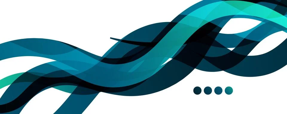 Abstract background - transparent overlapping wavy lines on white pattern Stock Illustration