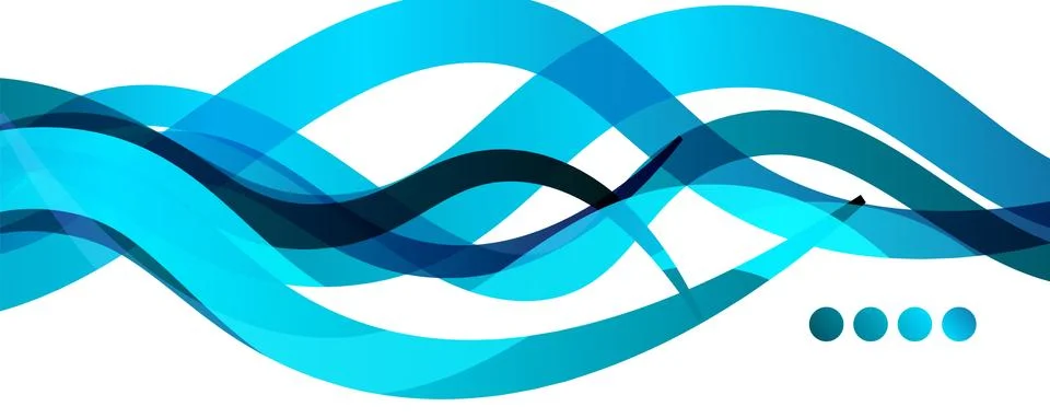 Abstract background - transparent overlapping wavy lines on white pattern Illustrazione stock