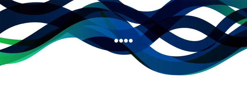 Abstract background - transparent overlapping wavy lines on white pattern Stock Illustration