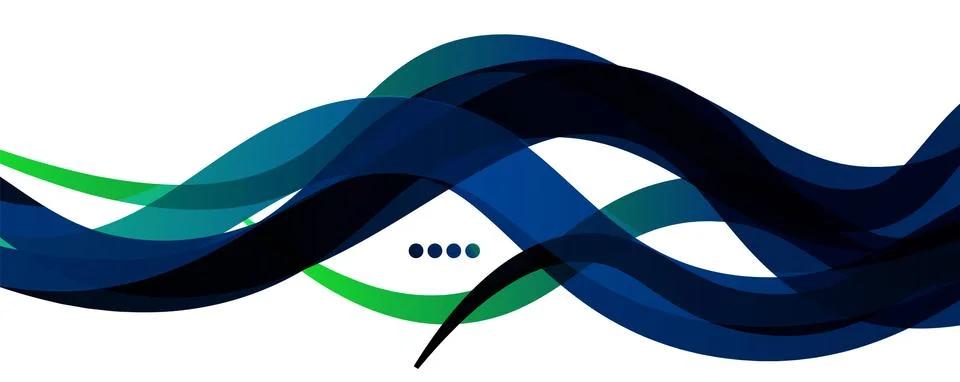 Abstract background - transparent overlapping wavy lines on white pattern Stock Illustration