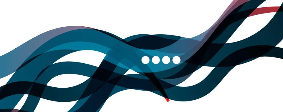 Abstract background - transparent overlapping wavy lines on white pattern Stock Illustration