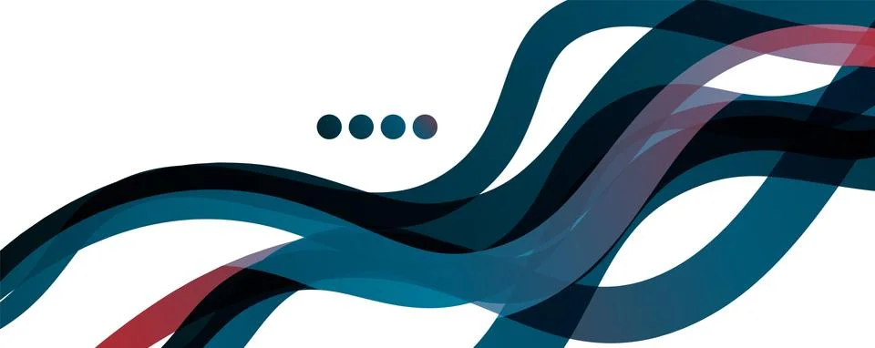 Abstract background - transparent overlapping wavy lines on white pattern Stockillustratie