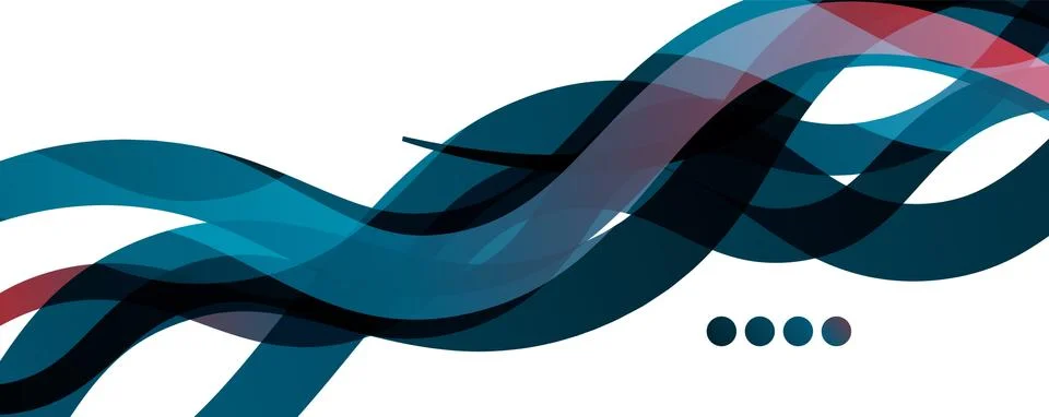Abstract background - transparent overlapping wavy lines on white pattern Stock Illustration