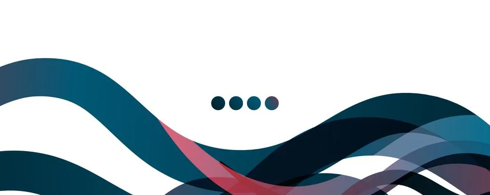 Abstract background - transparent overlapping wavy lines on white pattern Stockillustratie