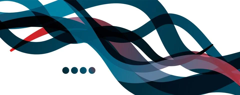 Abstract background - transparent overlapping wavy lines on white pattern Illustrazione stock