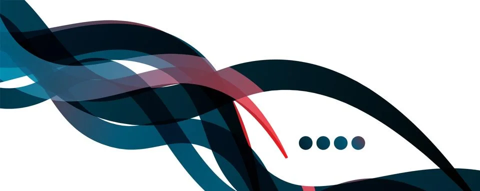 Abstract background - transparent overlapping wavy lines on white pattern Stock Illustration