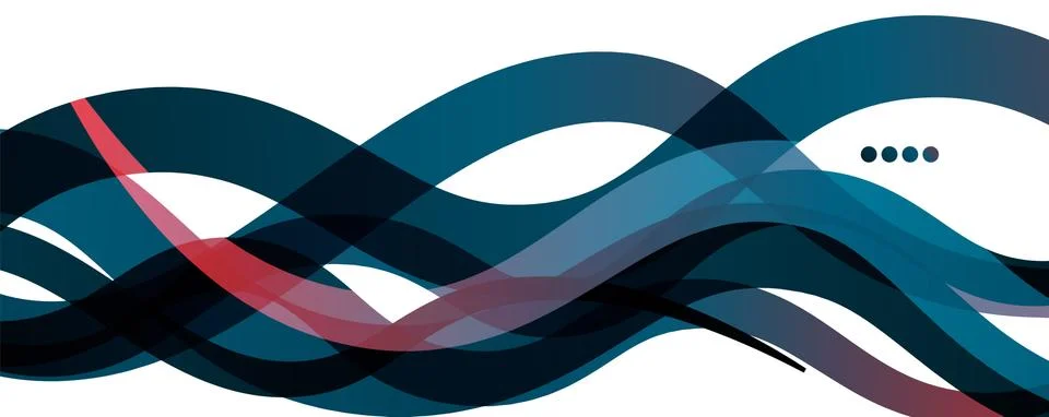 Abstract background - transparent overlapping wavy lines on white pattern Stock Illustration