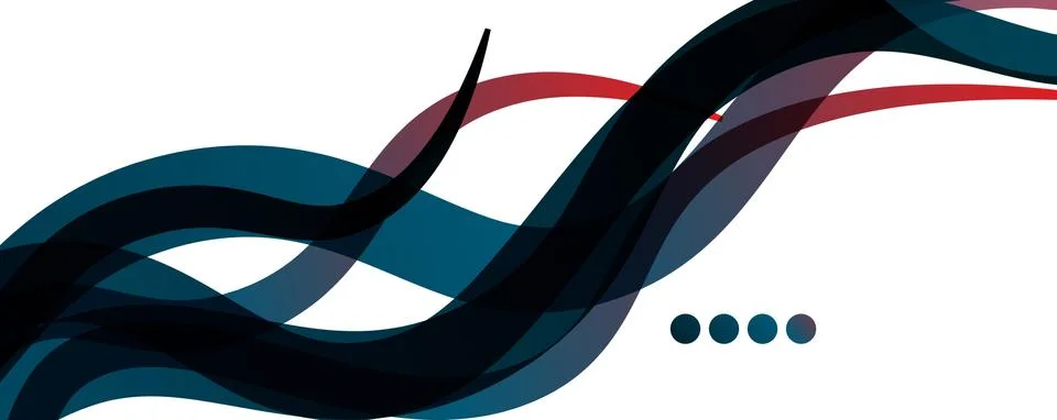 Abstract background - transparent overlapping wavy lines on white pattern Stock Illustration