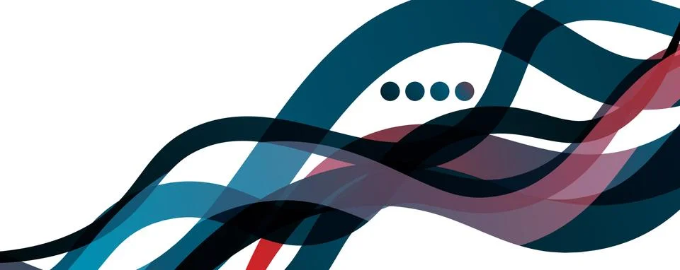Abstract background - transparent overlapping wavy lines on white pattern 스톡 일러스트