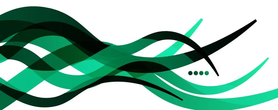 Abstract background - transparent overlapping wavy lines on white pattern Illustrazione stock